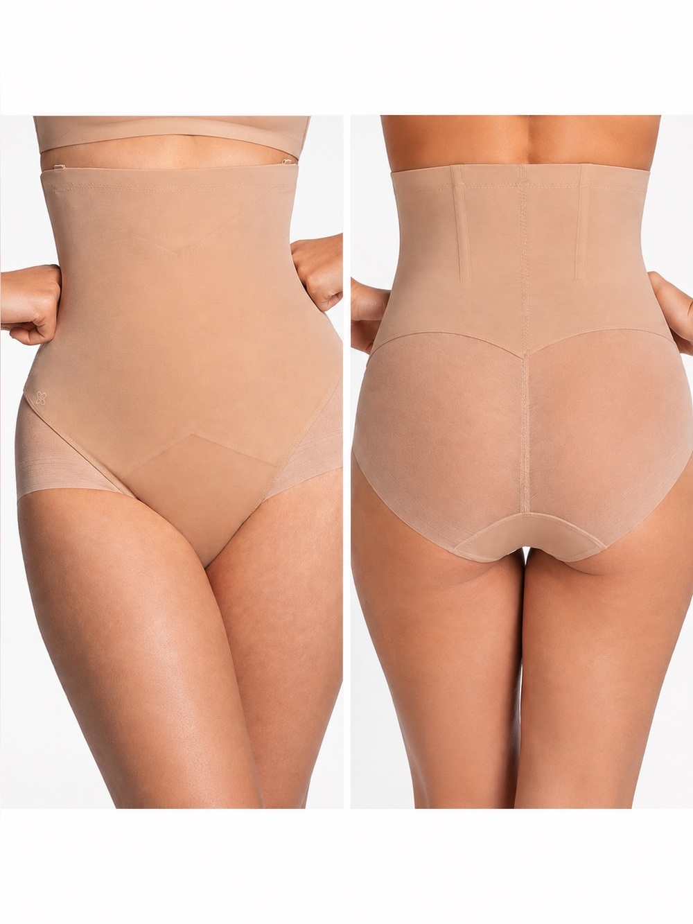 Honeylove SuperPower High Waisted Brief Shapewear M Sand NWT